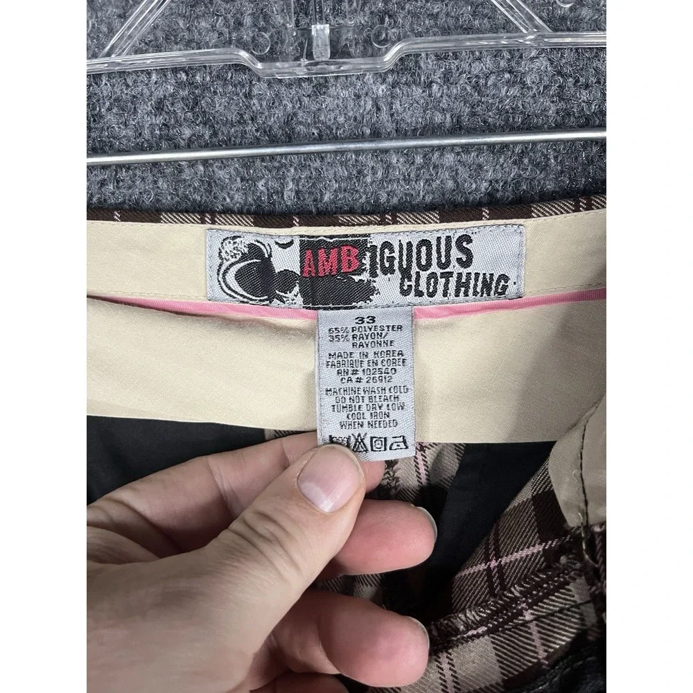 Ambiguous Shorts Mens 33 Brown‎ Plaid Casual Street Wear Skater Outdoors Bottoms